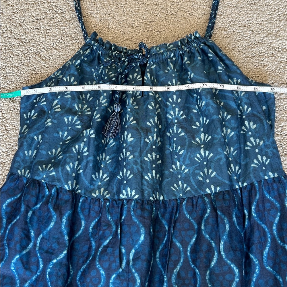 Faherty Sun Chaser Tiered Maxi Dress Cotton Silk Sunburst Mix Print Boho SM NWT - Picture 8 of 12